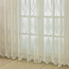 Cassidy Vintage Embroidered Floral Lace Custom Sheer Curtain