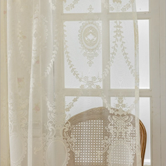 Cassidy Vintage Embroidered Floral Lace Custom Sheer Curtain