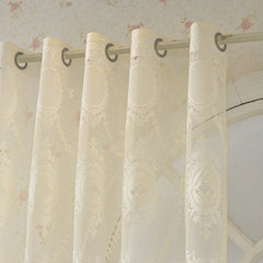 Cassidy Vintage Embroidered Floral Lace Custom Sheer Curtain