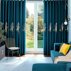Cately Dark Blue Soundproof & Thermal Blackout Custom Curtain