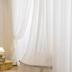 Dana Pleated White Light Filtering Custom Curtain