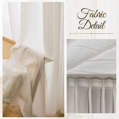 Dana Pleated White Light Filtering Custom Curtain