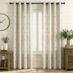 Davina Sage Tassel Linen Semi-Sheer Custom Curtain