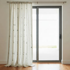 Davina Sage Tassel Linen Semi-Sheer Custom Curtain