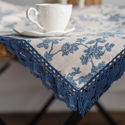 Dayana Rose Print Linen Tablecloth