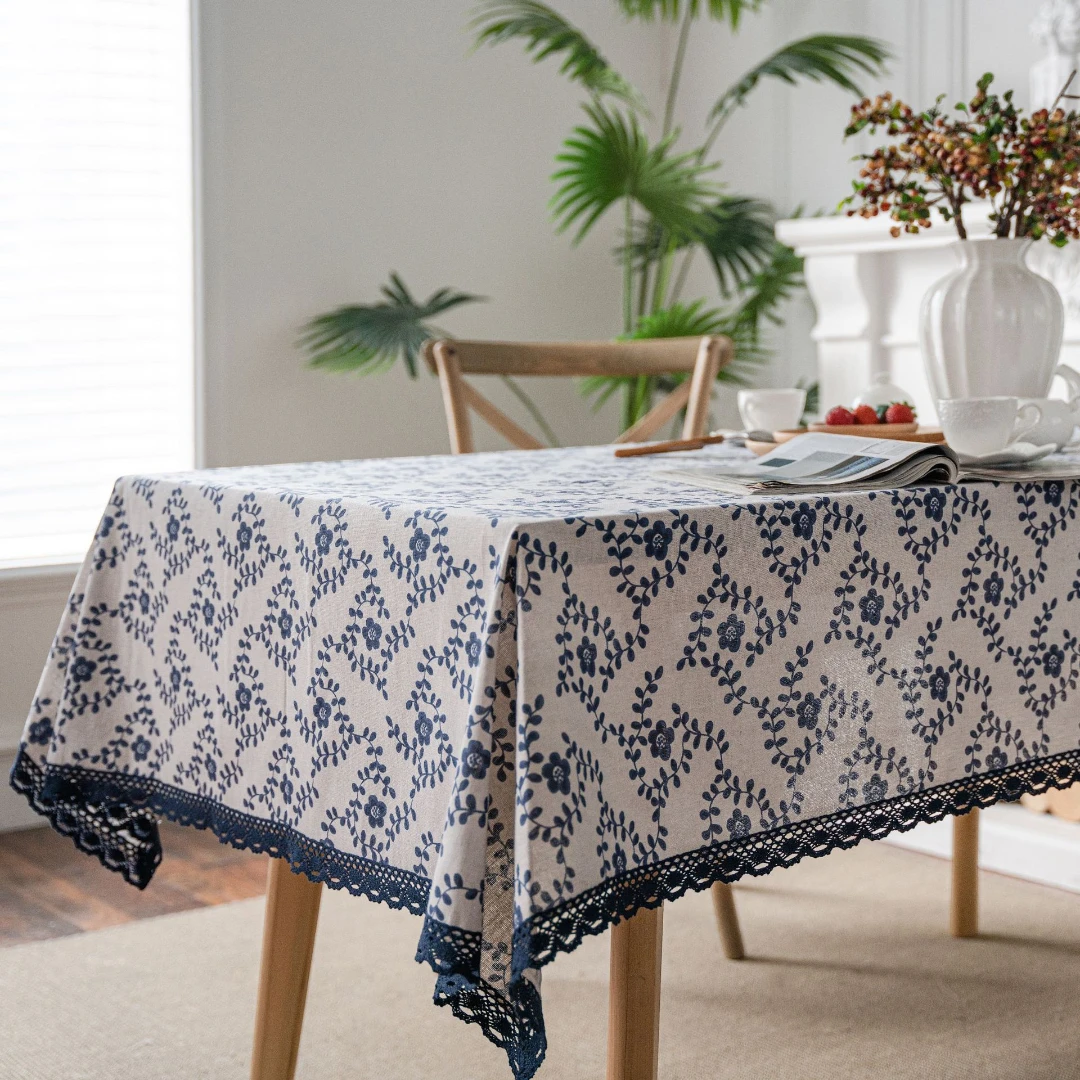 Navy Floral Vine
