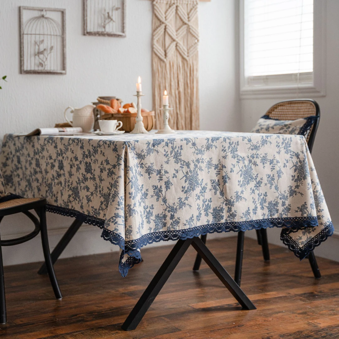 Blue Toile Floral