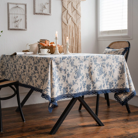 Blue Toile Floral
