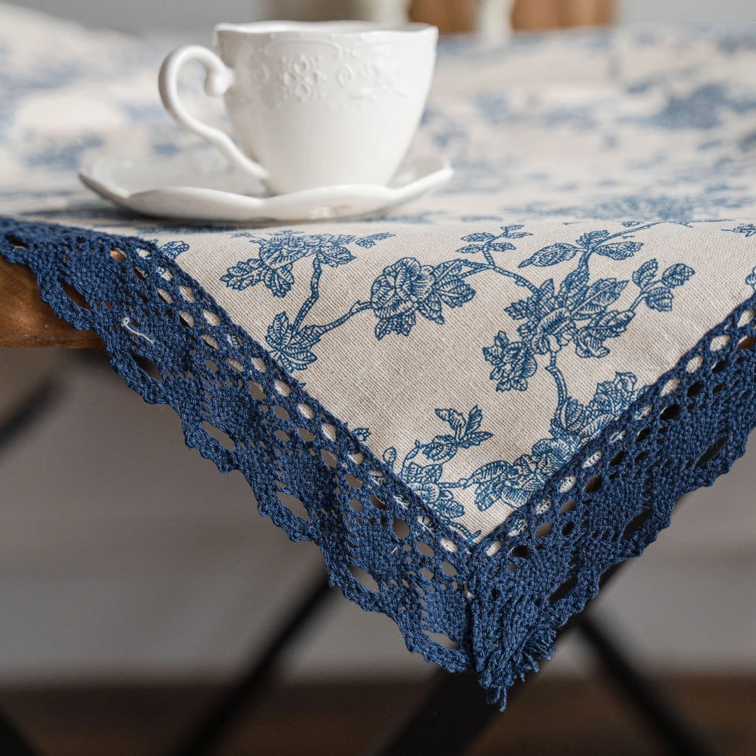 Blue Toile Floral