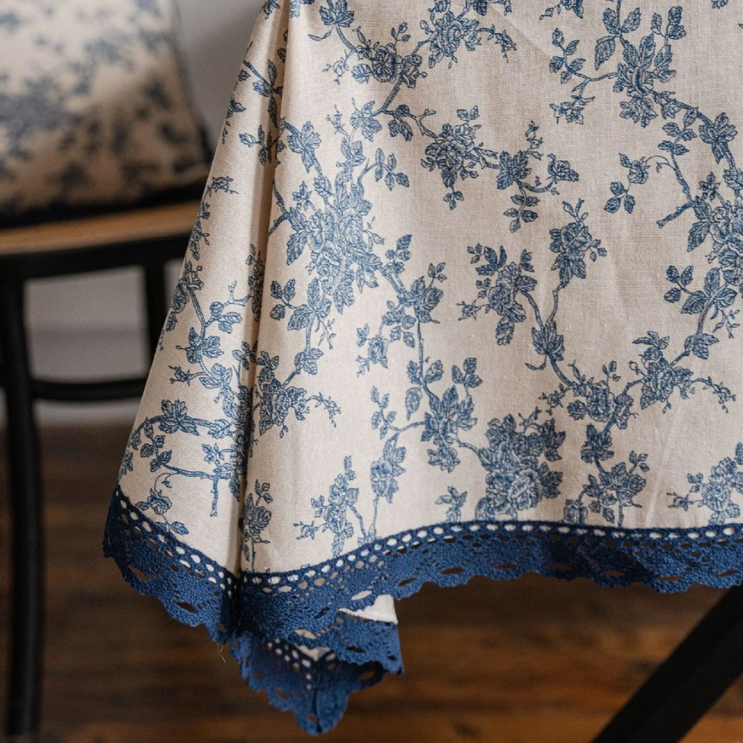 Blue Toile Floral
