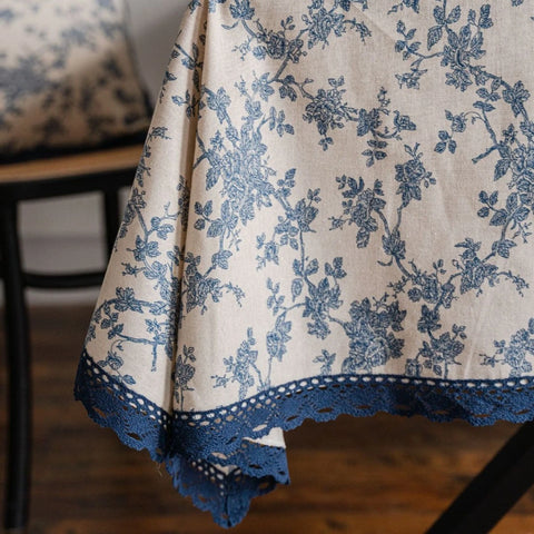 Blue Toile Floral