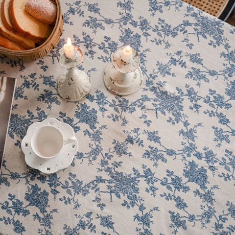 Blue Toile Floral