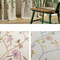 Elise Embroidered Floral Custom Privacy Curtain