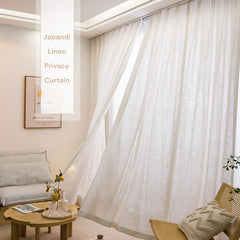 Estelle Linen Brown Japandi Light Filtering Custom Curtain
