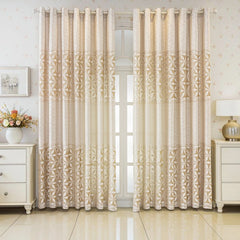 Eugenia Luxury Gold Star Jacquard Semi-Sheer Curtain