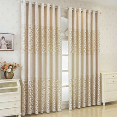 Eugenia Luxury Gold Star Jacquard Semi-Sheer Curtain