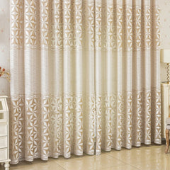 Eugenia Luxury Gold Star Jacquard Semi-Sheer Curtain