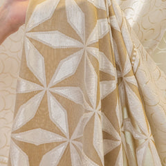 Eugenia Luxury Gold Star Jacquard Semi-Sheer Curtain