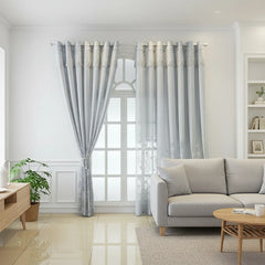 Evie Grey Victorian Romance Floral Custom Sheer Curtain