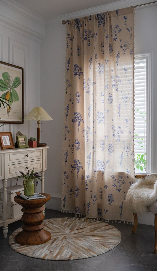 Finley Floral Semi-Blackout Custom Curtain