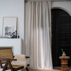 Freya White Semi-Sheer Custom Curtain