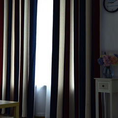 Gabrielle Mediterranean Color-Blocking Custom Blackout Curtain