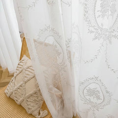 Gina Vintage Lace Floral Oval Custom Sheer Curtain