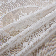 Gina Vintage Lace Floral Oval Custom Sheer Curtain