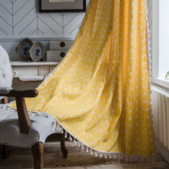 Gracelyn Cotton Yellow Light Filtering Grommet Custom Curtain