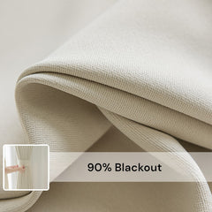 Halle Cream Japandi Cotton Linen Blackout Custom Curtain
