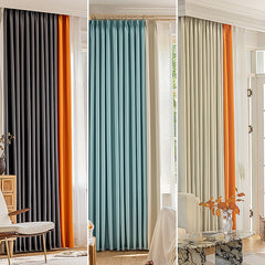 Hana Chic Color-Blocking Blackout Soundproof Thermal Curtain
