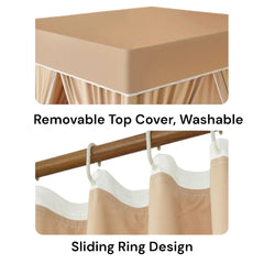 Irene Room Darkening Canopy Bed Curtain With Detachable Top