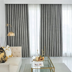 Judith Chevron Velvet Thermal Soundproof Custom Blackout Curtain