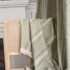 Kaely Green Semi-Sheer Custom Curtain