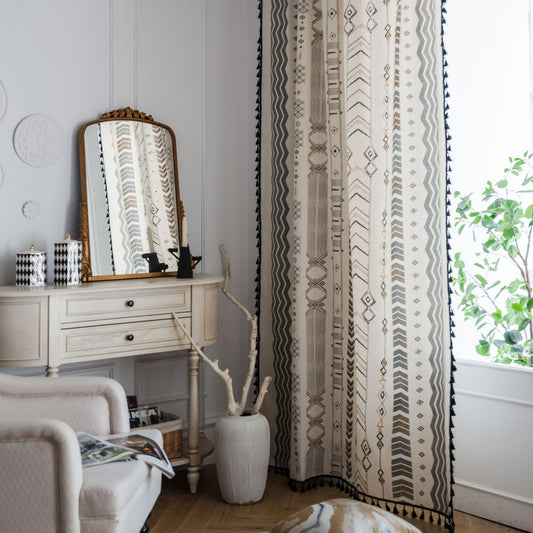 Kambria Ivory Boho Custom Curtain