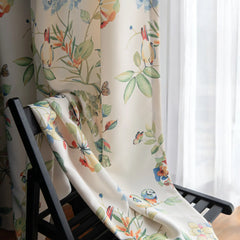 Keira Countryside Botanical Bird Custom Privacy Curtain