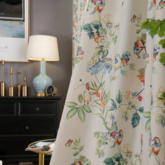 Keira Countryside Botanical Bird Custom Privacy Curtain