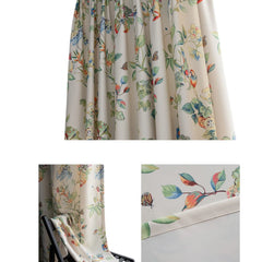 Keira Countryside Botanical Bird Custom Privacy Curtain