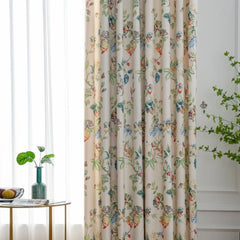 Keira Countryside Botanical Bird Custom Privacy Curtain