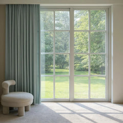 Kendra Sky Blue Chenille Jacquard Blackout Thermal Custom Curtain