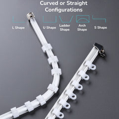 Binario per tende Kerri Slim a profilo basso, dritto e flessibile