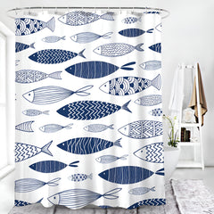 Kinley Fish Print Shower Curtain