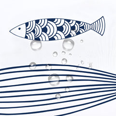 Kinley Fish Print Shower Curtain