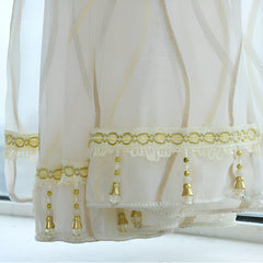 Landry Weißer Gaze-Vorhang, geometrisch, luftig, transparent, individuell gestaltet