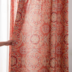 Latoya Terracotta Boho Medallion Custom Room Darkening Curtain