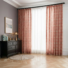Latoya Terracotta Boho Medallion Custom Room Darkening Curtain