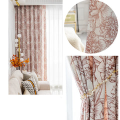 Laurel Vintage Peony Vintage Custom Room Darkening Curtain