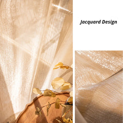 Lillian Gold Gauze Jacquard Sheer Custom Curtain