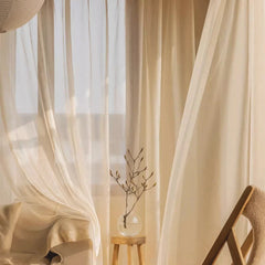 Lillian Gold Gauze Jacquard Sheer Custom Curtain