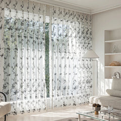 Lynn Botanical Butterfly Embroidered Sheer Curtain